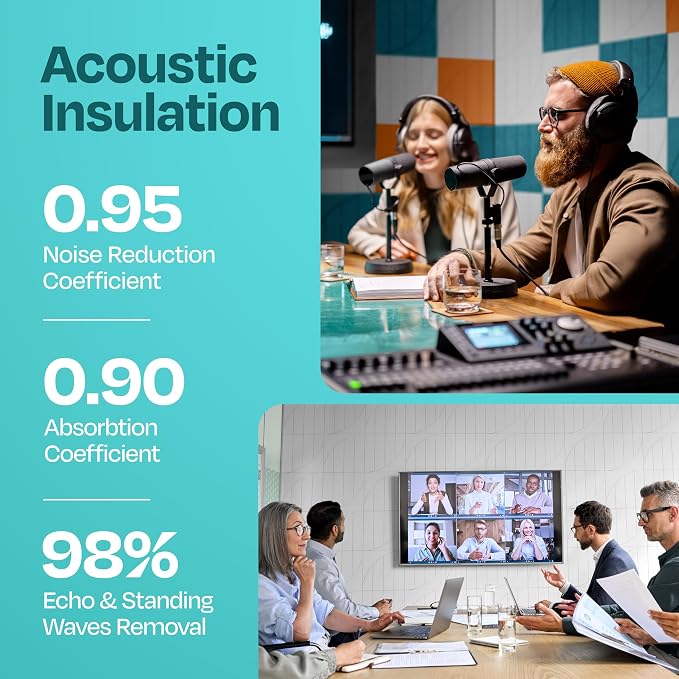 Acoustic Panels 12-Pack Soundproof Wall Panels 12"x12"x0.4" Decorative Sound - Image 3