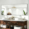 KOCUUY Large Silver Mirror, HD Tempered Glass, Anti-Rust Frame, Modern Design by KOCUUY