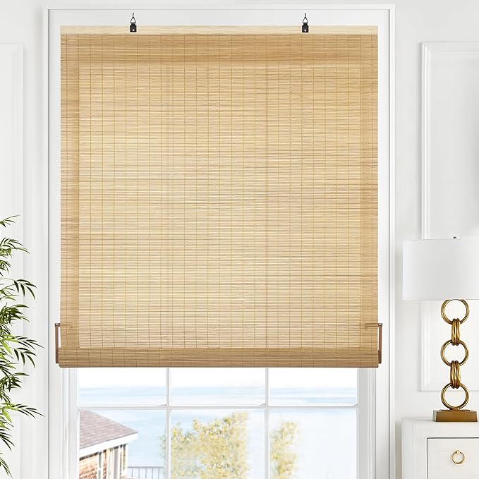 LazBlinds Cordless Bamboo Blinds, Roll Up Shades by LazBlinds