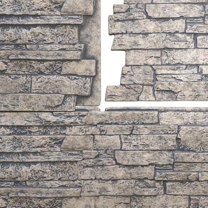 EverStone Acadia Ledge Faux Stone Panel, Linen Graphite Color - Image 9