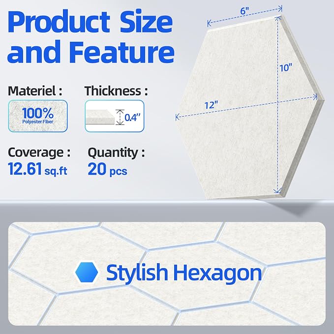 20 Pack Hexagon Acoustic Panels - Image 5