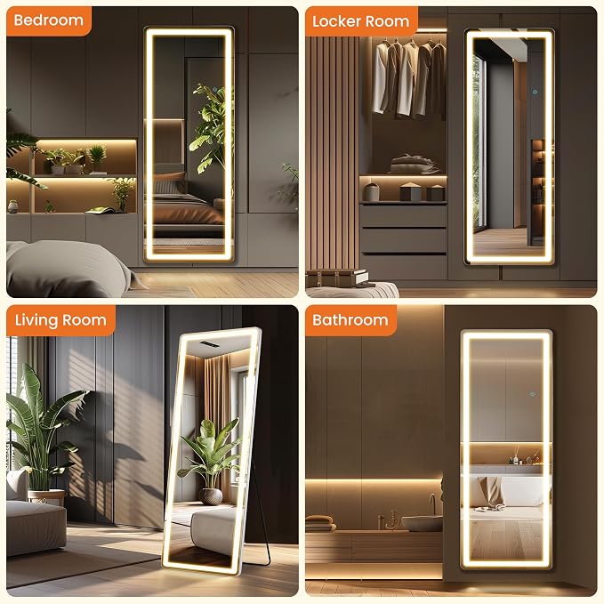 Full Length Mirror with Lights, Full Body Dressing Standing Mirrors with - Image 9
