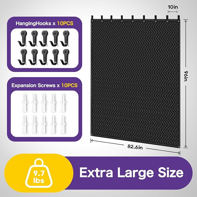 Extra Large Sound Dampening Blanket, Noise Cancelling Studio Acoustic - Image 4