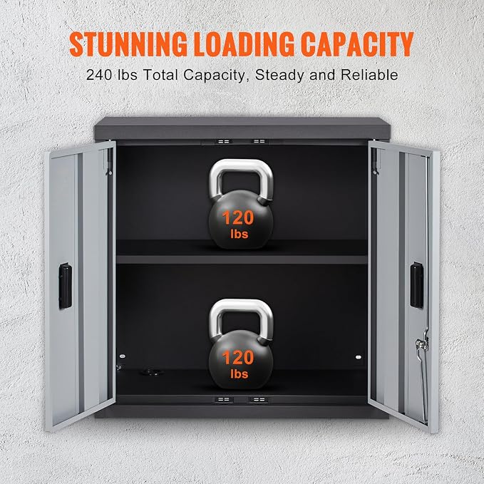 VEVOR Foldable Wall Cabinet, Metal Garage Locker Mounted 26" Small Tool Chest - Image 5