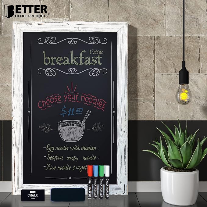 Better Office Products Magnetic Wall Chalkboard, X Large Size 20" x 30" - Image 2