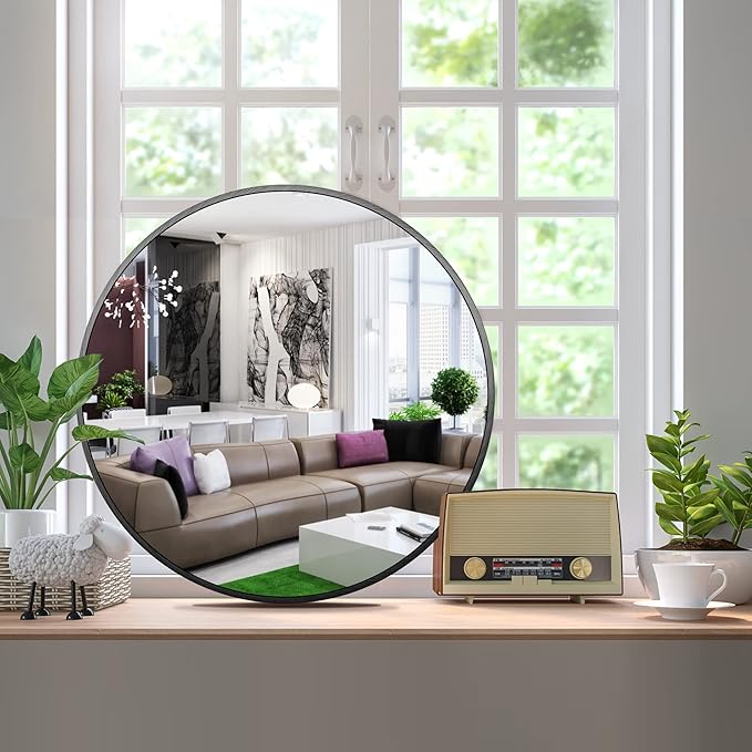 Itrue 12 Inch Small Round Decorative Wall Mirror, HD Silver-Coated Glass - Image 5