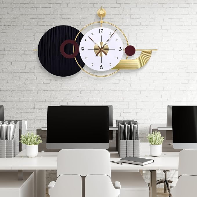 37.8×21 Inch Light Luxury Retro Wall Clock - Image 3