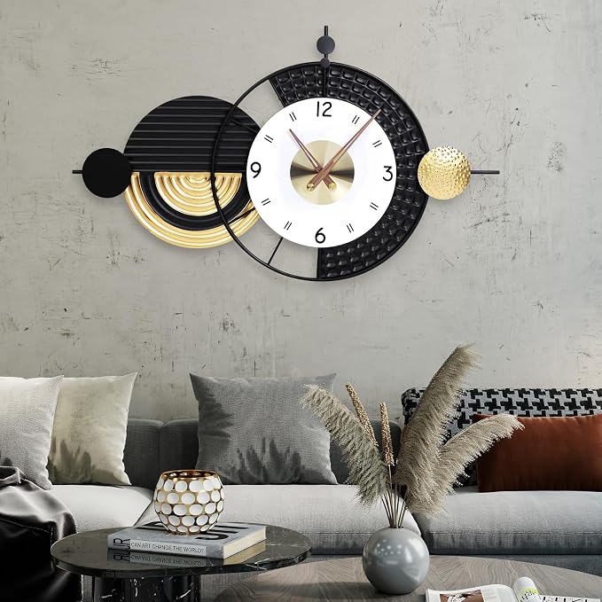 Large Modern Wall Clocks Big Wall Clock Nordic Style Metal Dial Battery by Wecreatemoderndesign