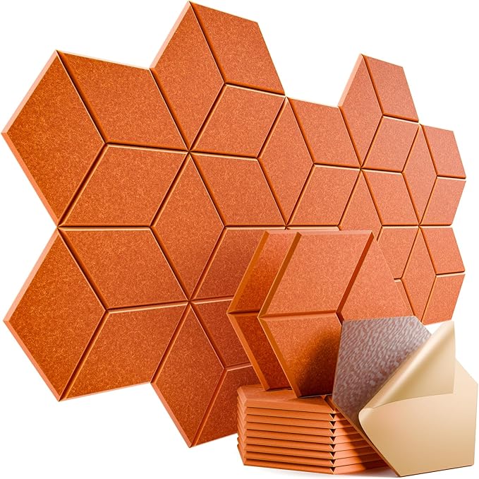 12 Pack Self-Adhesive Acoustic Panels 12" X 10" X 0.4" by Dailycooper