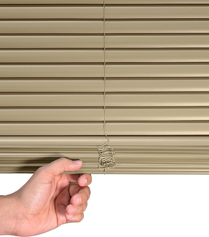 CHICOLOGY Mini Blinds for Indoor Windows – 42"W x 48"H, Cappuccino Horizontal - Image 4