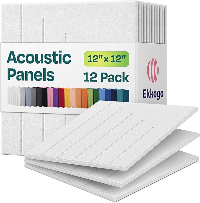 Acoustic Panels 12-Pack Soundproof Wall Panels 12"x12"x0.4" Decorative Sound by EkkogoAcousticPanels