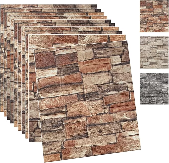 Yutianli 20PSC 3D Wall Panels Peel and Stick Faux Brick Wall Panels by Yutianli