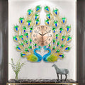 Large Peacock Wall Clock Silent Non-Ticking, 3D Creative Luxury Decorative Wall by FMTADDecorativeWallClocks