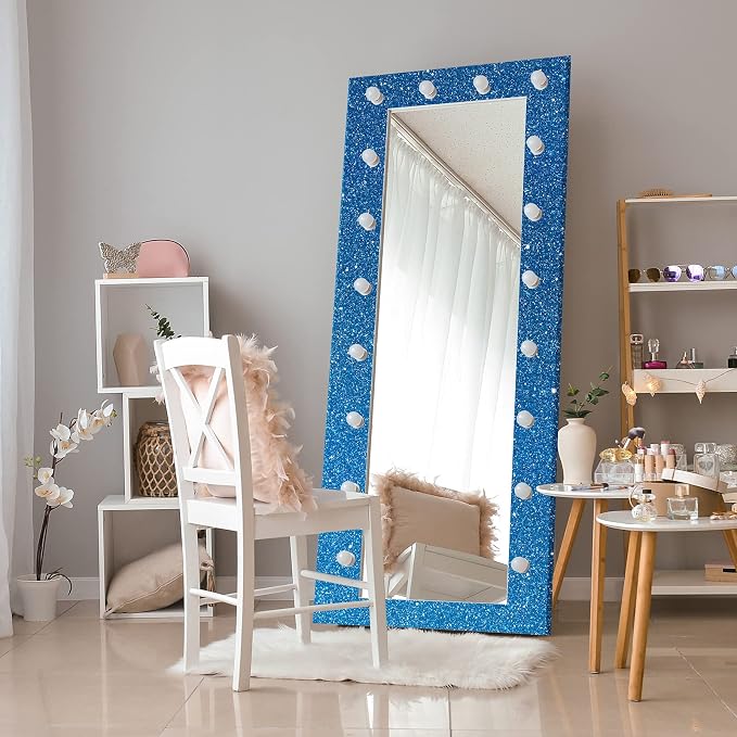 CRE8TIVE Blue Glitter Wallpaper Border Fabric Glitter Wallpaper Stick and Peel - Image 3