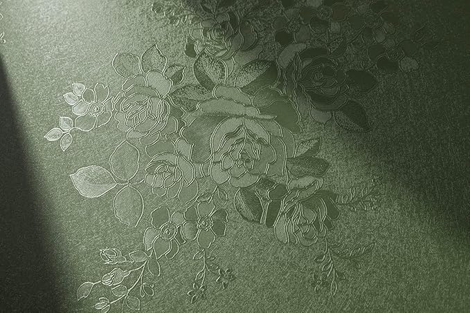 Green Flower Wallpaper Stick and Peel 17.7inch x 78.7inch Embossed Floral Stick by lenify