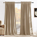 NICETOWN Beige Velvet Room Darkening Curtains, Home Decor Light Blocking by NICETOWN