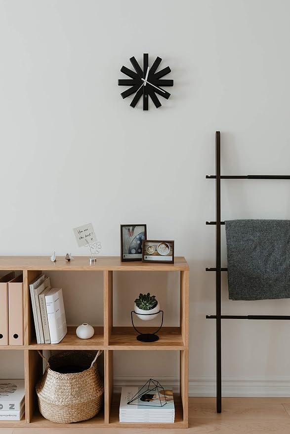 Umbra Ribbon Modern 12" Wall Clock, Silent Non Ticking Battery Operated Quartz - Image 8