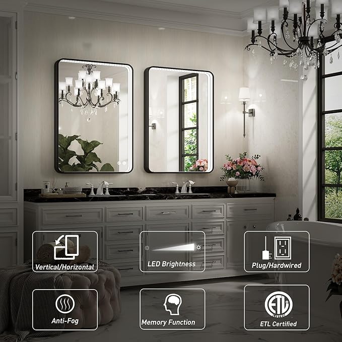 36x24 Inch LED Bathroom Mirror - Image 3