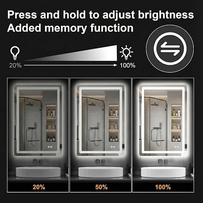 AMOISE LED Bathroom Vanity Mirror - Image 5
