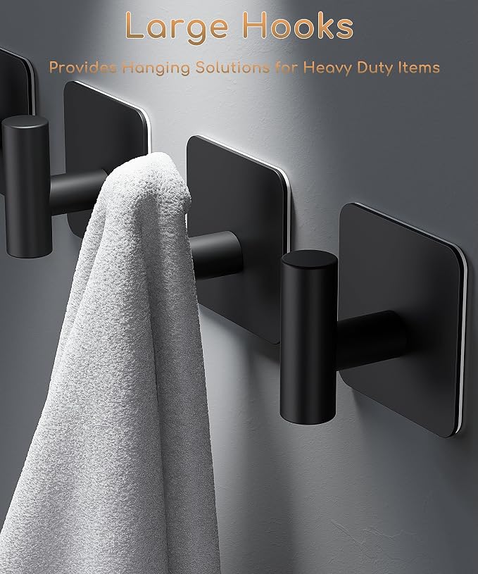 Aikzik 4 Pack Large Heavy Duty Wall Hooks - 26lb Max - Image 2