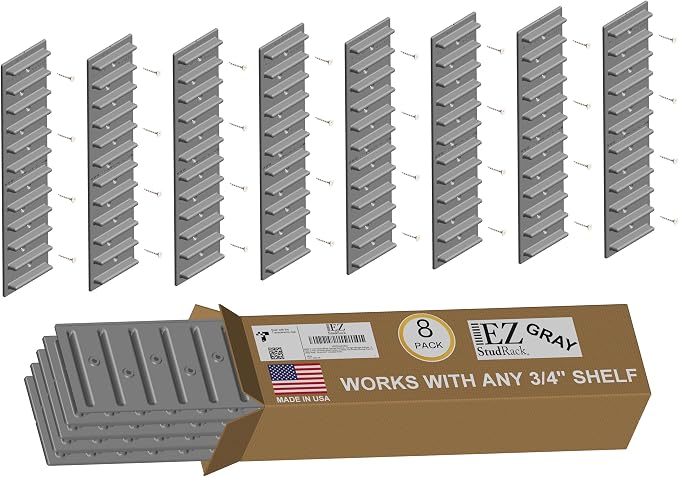 Made in USA EZStudRack Adjustable Shelf Brackets, Your Wood, You Supply It - Image 7