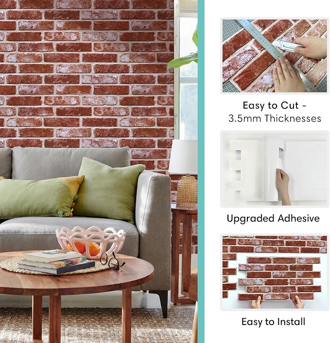 Commomy Faux Brick 3D Wall Panels - Image 5