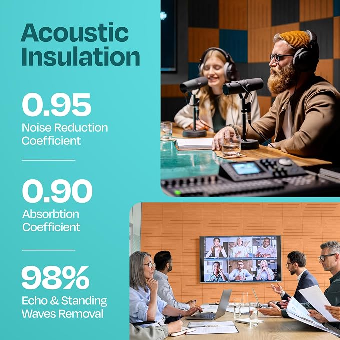 Acoustic Panels 12-Pack Soundproof Wall Panels 12"x12"x0.4" Decorative Sound - Image 3