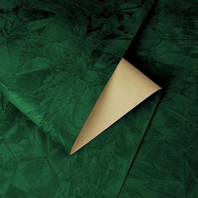 Yenhome 24"X393" Green Velvet Wallpaper Stick and Peel Vintage Green Wallpaper - Image 7