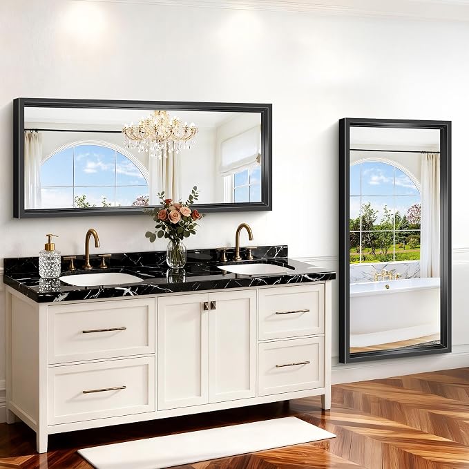 Large Bathroom Mirror, 60 x 28 Inch Rectangular Wall Mirror 0.6" Thickened Deep - Image 4