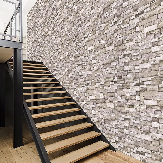 10PCS 3D Wall Panels Peel and Stick Foam 3D Brick Wallpaper Peel and Stick Faux - Image 4