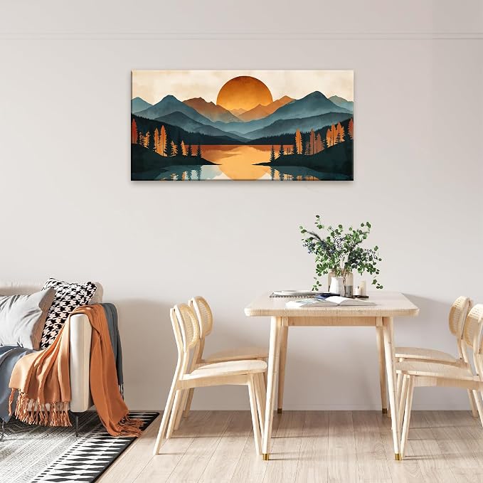 Suconvng Colorful Canvas Art Wall Decor Prints Mountain Boho Wall Art Picture - Image 6