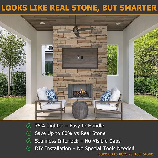 ROOMTEC 6-Packs Faux Stone Wall Covering Panels - Image 5