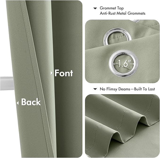 MIULEE Blackout Curtains for Bedroom Living Room 2 Panels, Thermal Insulated - Image 4