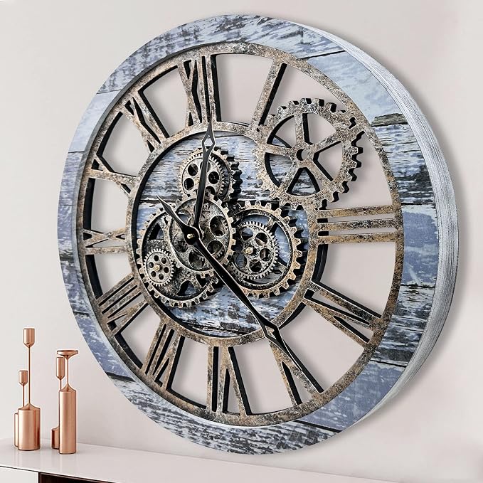 The B-Style Large Wall Clock 24 inch Moving Gear Wall Clock Oversized Vintage by TheB-StyleTB