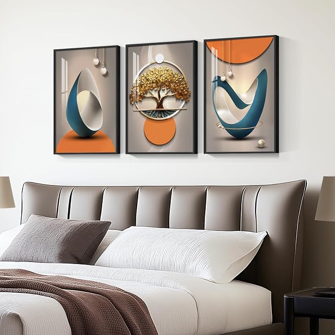 Framed Modern Large Wall Art, Bright Style Paintings Artwork - Image 2