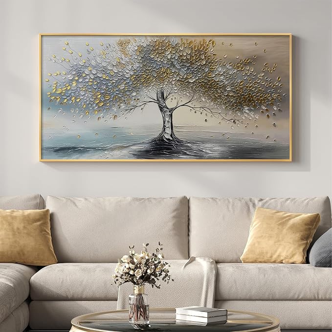 Large Gold Framed Tree of Life Wall Art - Image 3