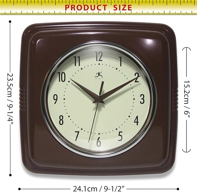 Infinity Instruments Square Retro Wall Clock - Image 7
