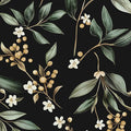 Dark Peel and Stick Wallpaper Vintage – Dark Green Leaf Removable Self-Adhesive by VOLEAARWALLPAPER