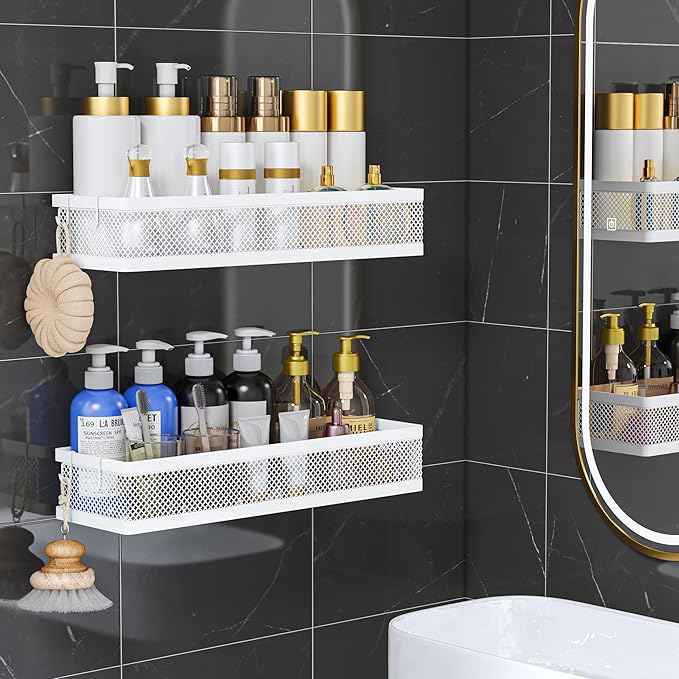 PUSDON 5-in-1 16.5" Extra Long Slim Wall Mount Wrapped Mesh Kitchen Organizer & - Image 2