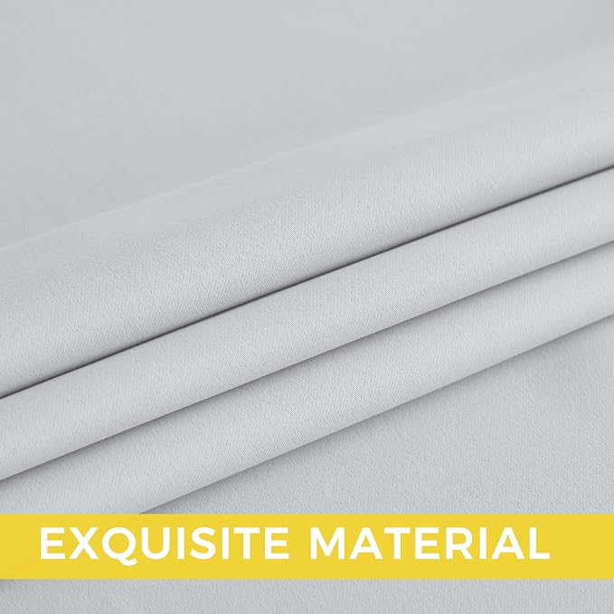 NICETOWN Room Darkening Draperies Curtains Panels, 2 Panels Greyish White W52 x - Image 5