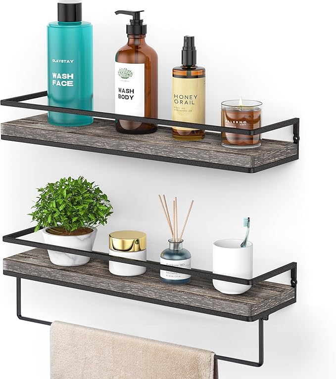 Meangood Floating Shelves Wall Mounted Set of 2, Wall Shelf by Meangood