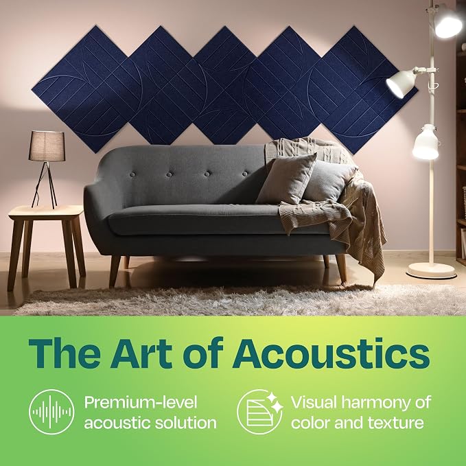 Acoustic Panels 12-Pack Soundproof Wall Panels 12"x12"x0.4" Decorative Sound - Image 2
