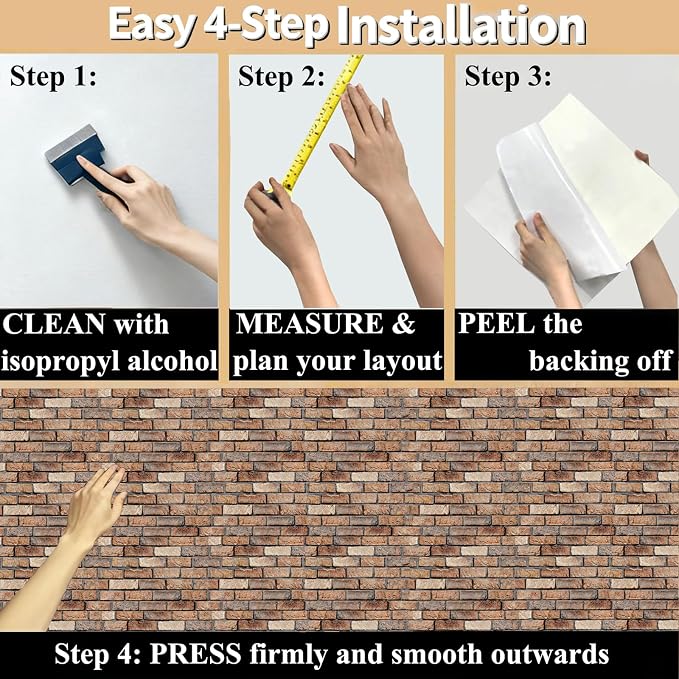 3D Wall Panels Peel and Stick, 10 Pack 3D Waterproof Self-Adhesive Wallpaper - Image 6