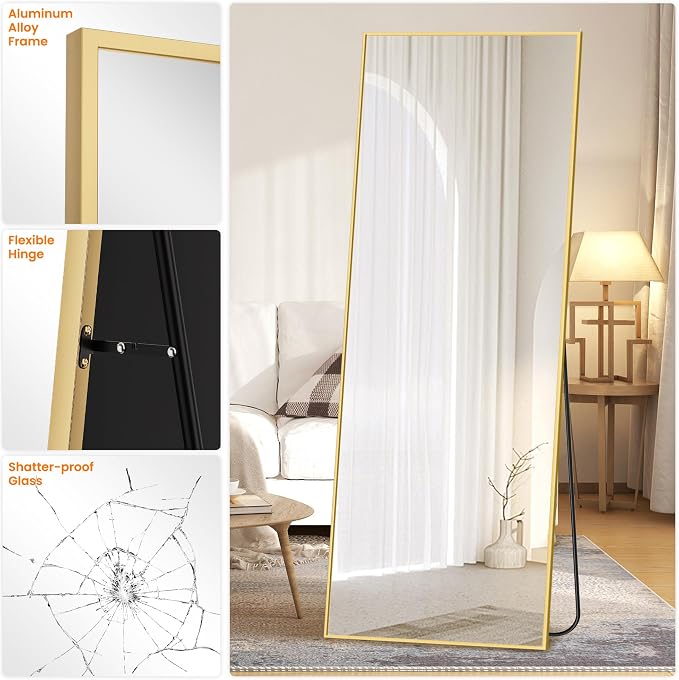 TRAHOME Full Length Standing Mirror, Free Standing or Wall Mount - Image 9