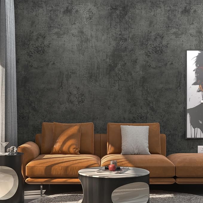 3yecao 16"×708" Large Size Thick Big Roll Faux Dark Blue Grey Concrete - Image 9