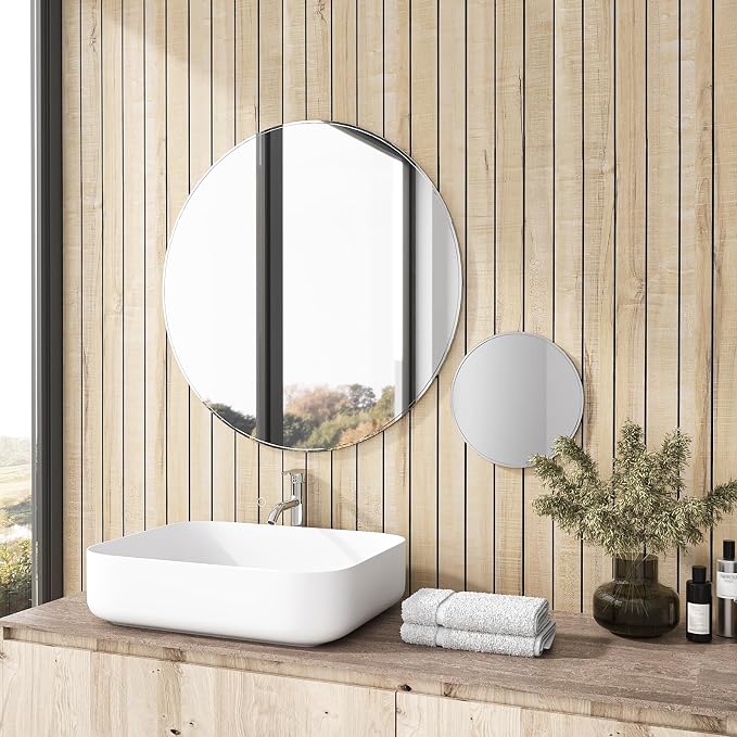 VEELIKE Sand Oak Wood Slat Wall Panels Peel and Stick Faux Wood Panels - Image 5