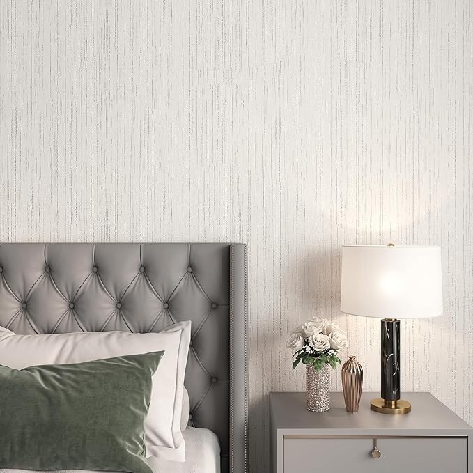 Livelynine 15.8x197 Grass Cloth Wallpaper Textured Neutral Beige Peel and Stick - Image 5