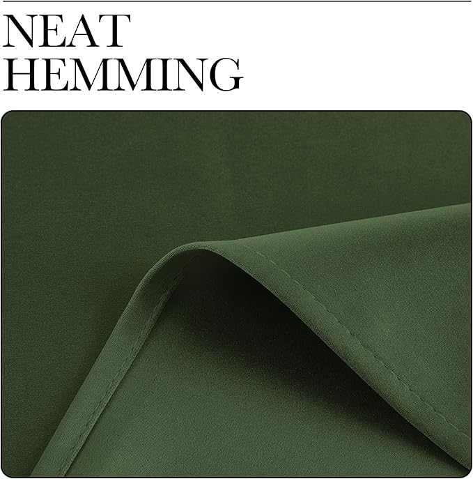 NICETOWN Dark Green Blackout Cafe Satin Curtains - Image 7