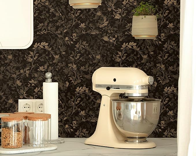 FLFK Peel and Stick Wallpaper Black Gothic Wall Paper - Image 5