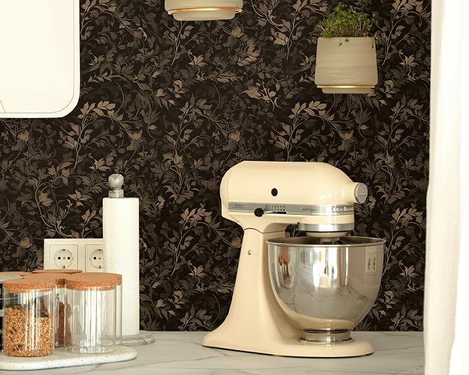 FLFK Peel and Stick Wallpaper Black Gothic Wall Paper - Image 3